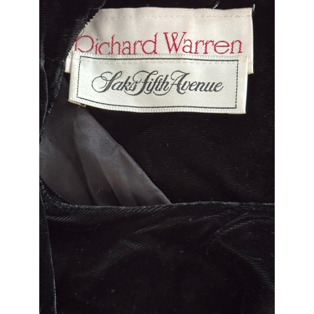 Vintage 1980s Richard Warren for Saks Fifth Avenue Velvet Tunic Back Button 10 - Picture 9 of 14